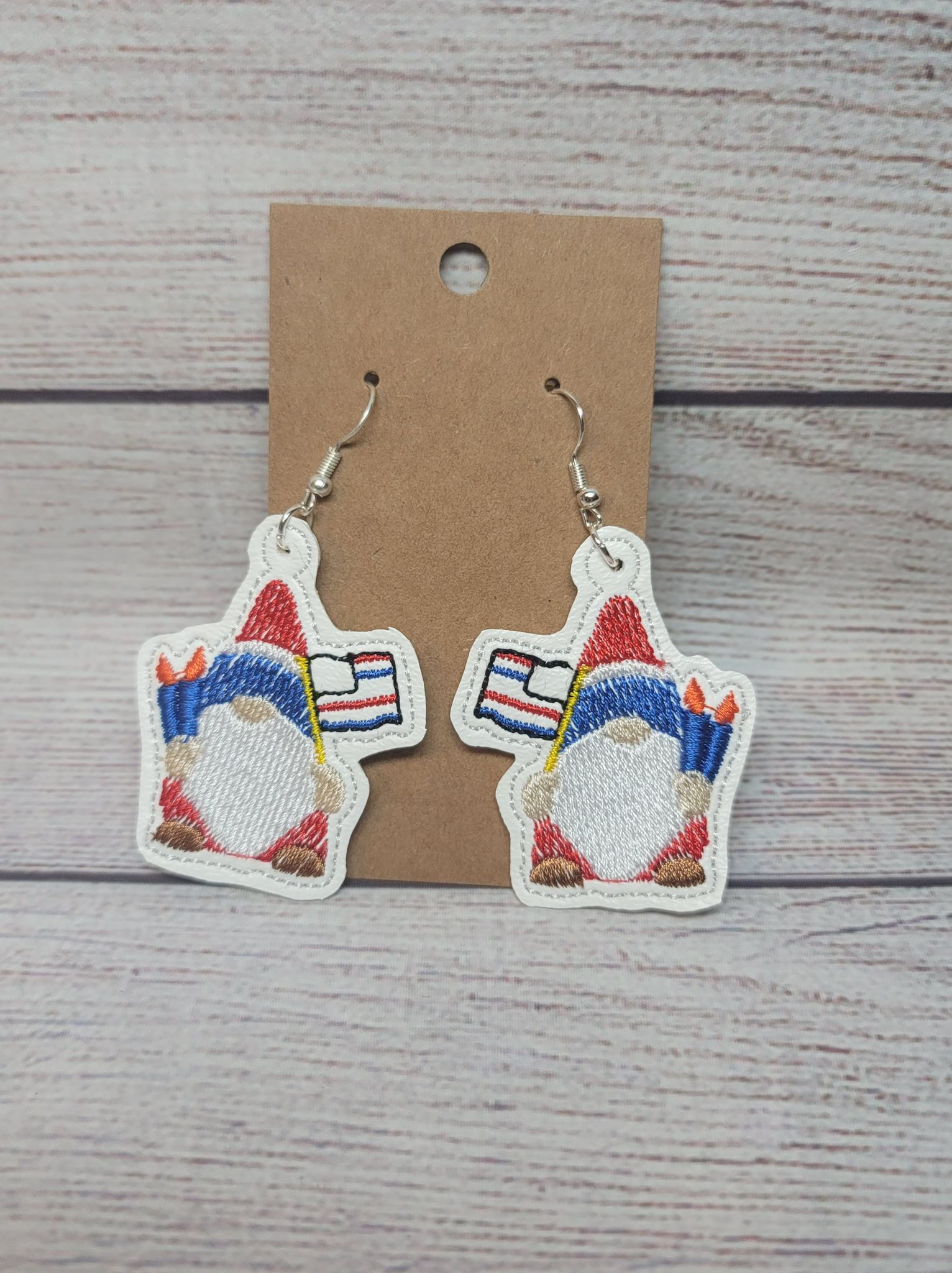 Patriotic Gnome Earrings