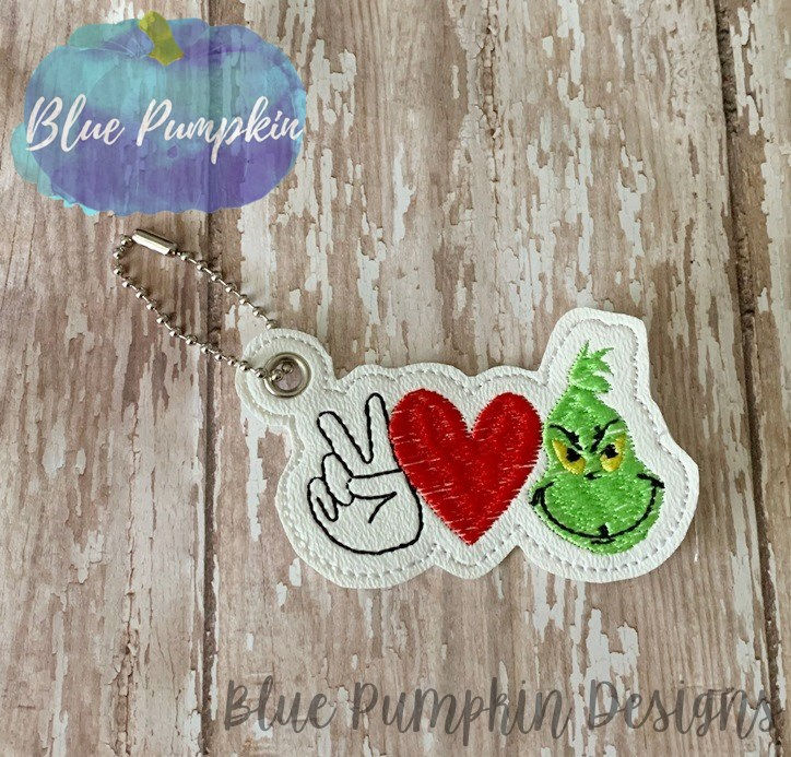 Peace Love Grouch Key Fob