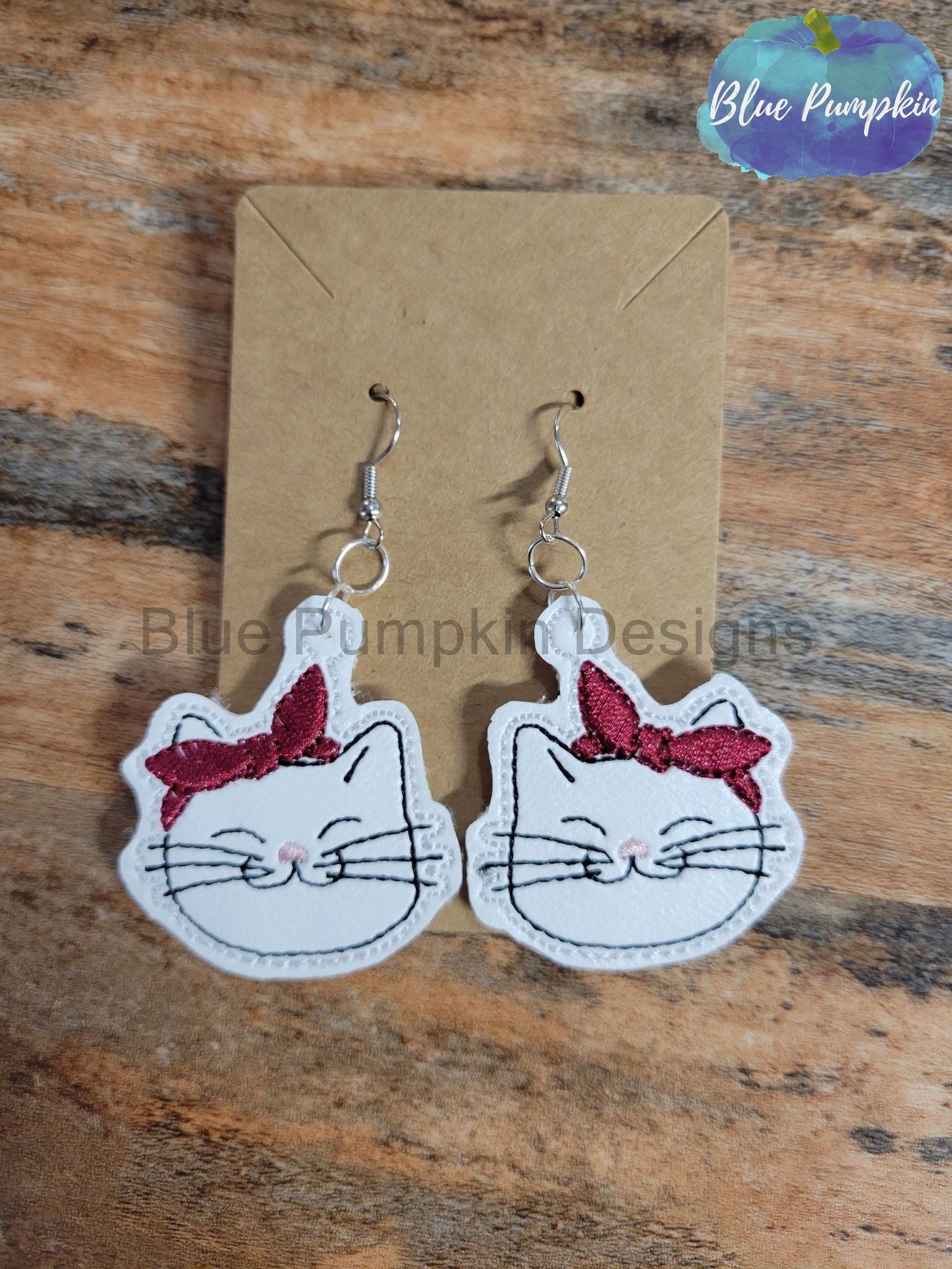 Cat with Bandana Earrings
