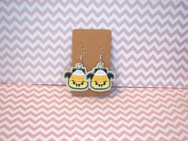 Candy Corn Bat Earrings