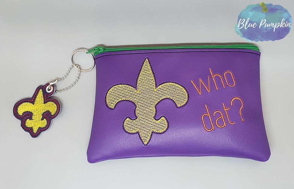 Thumbnail: Who Dat? Bag ITH Zipper Bag Design
