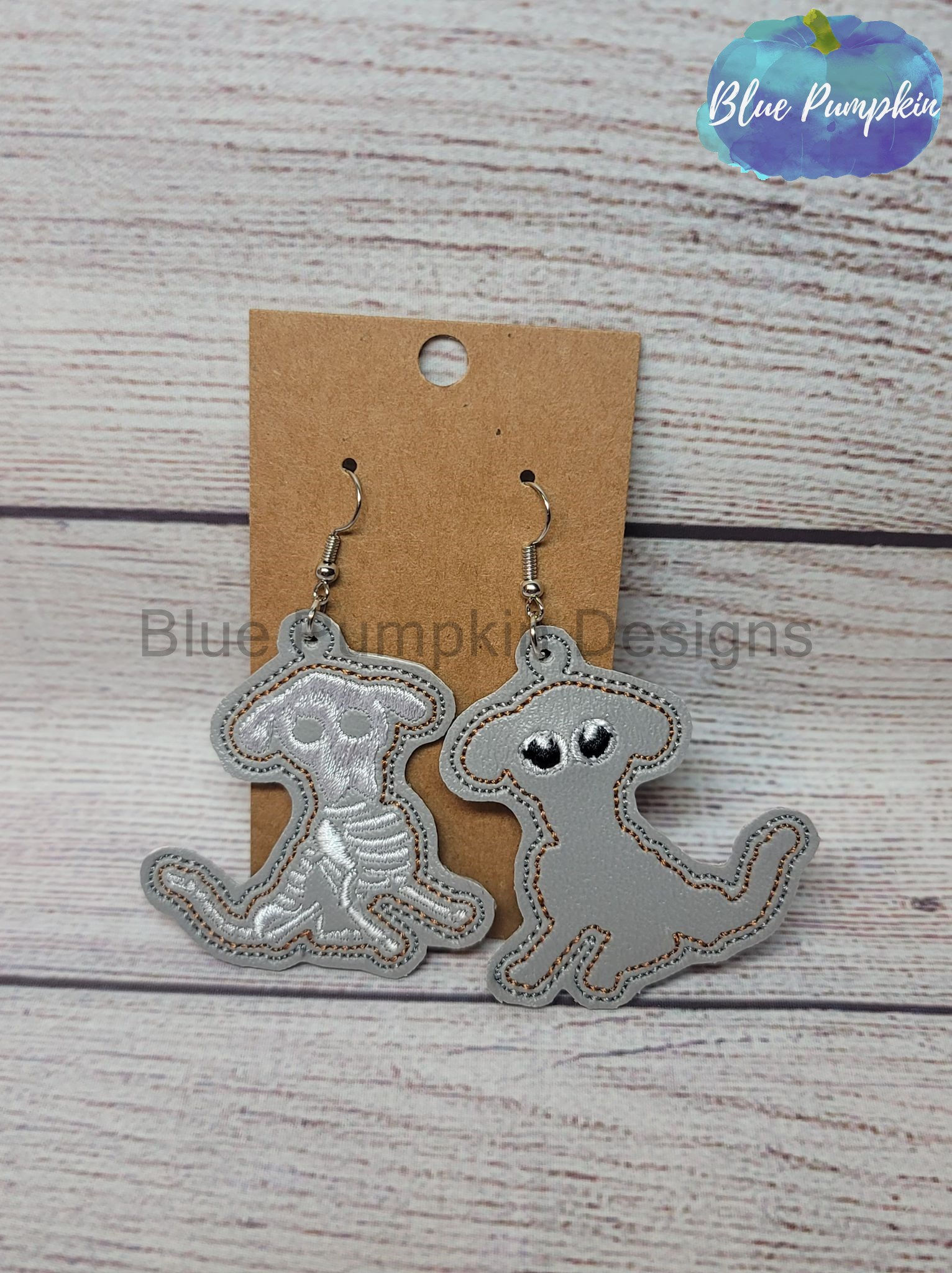 Skeleton Dog Earrings