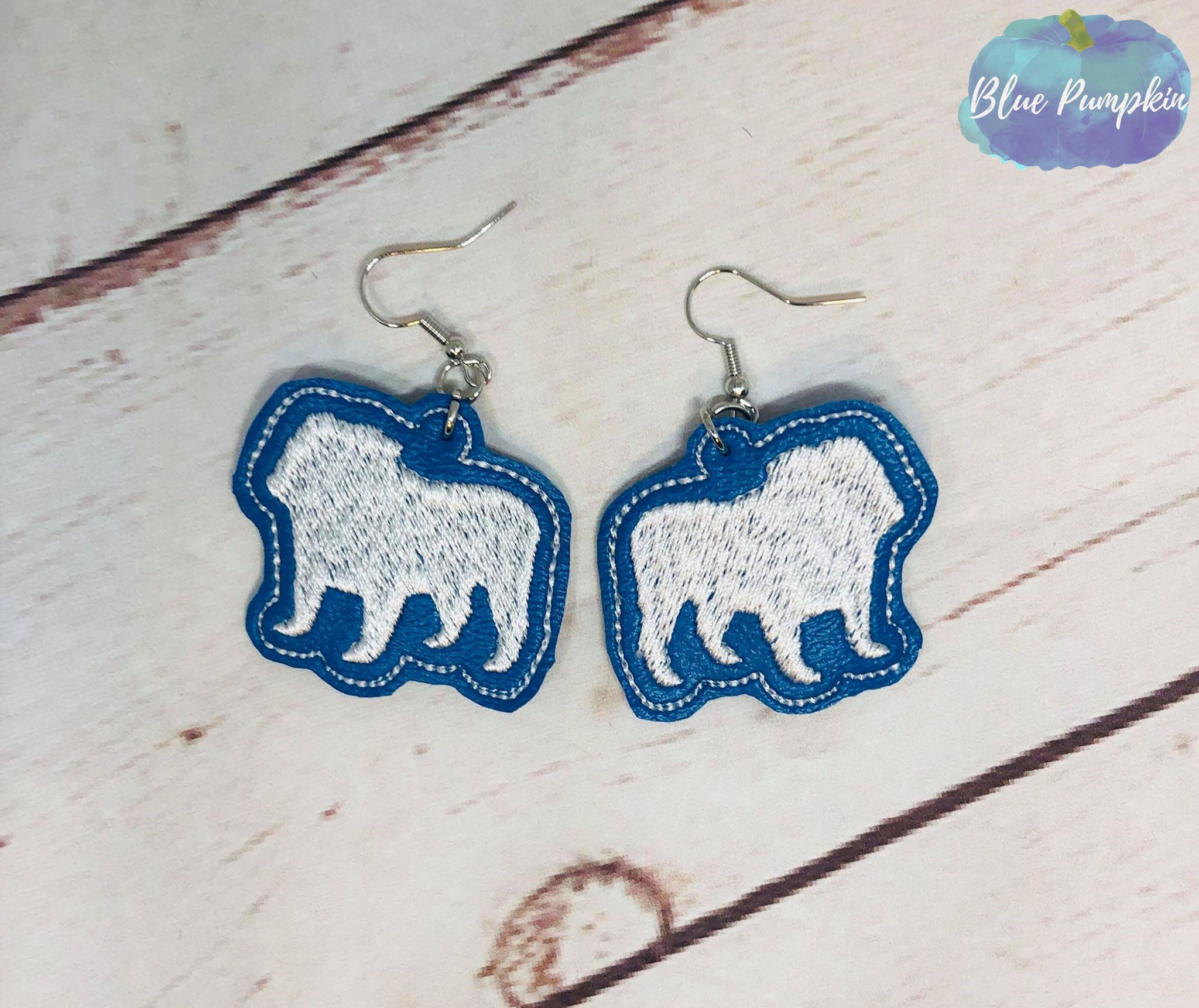 Filled Bulldog Earrings