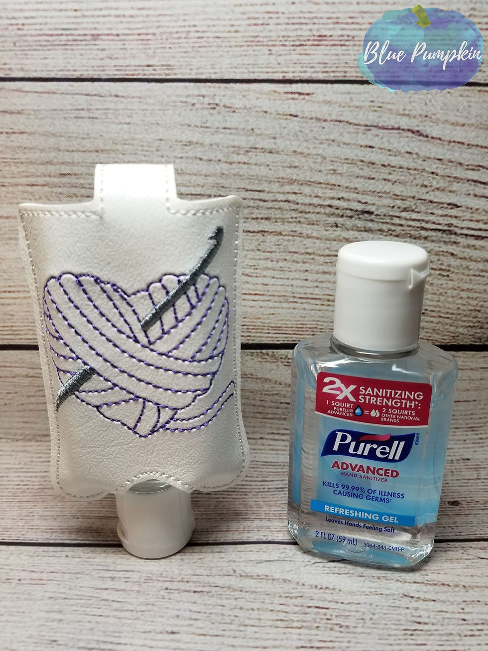 Crochet Heart Yarn 2oz Sanitizer Holder