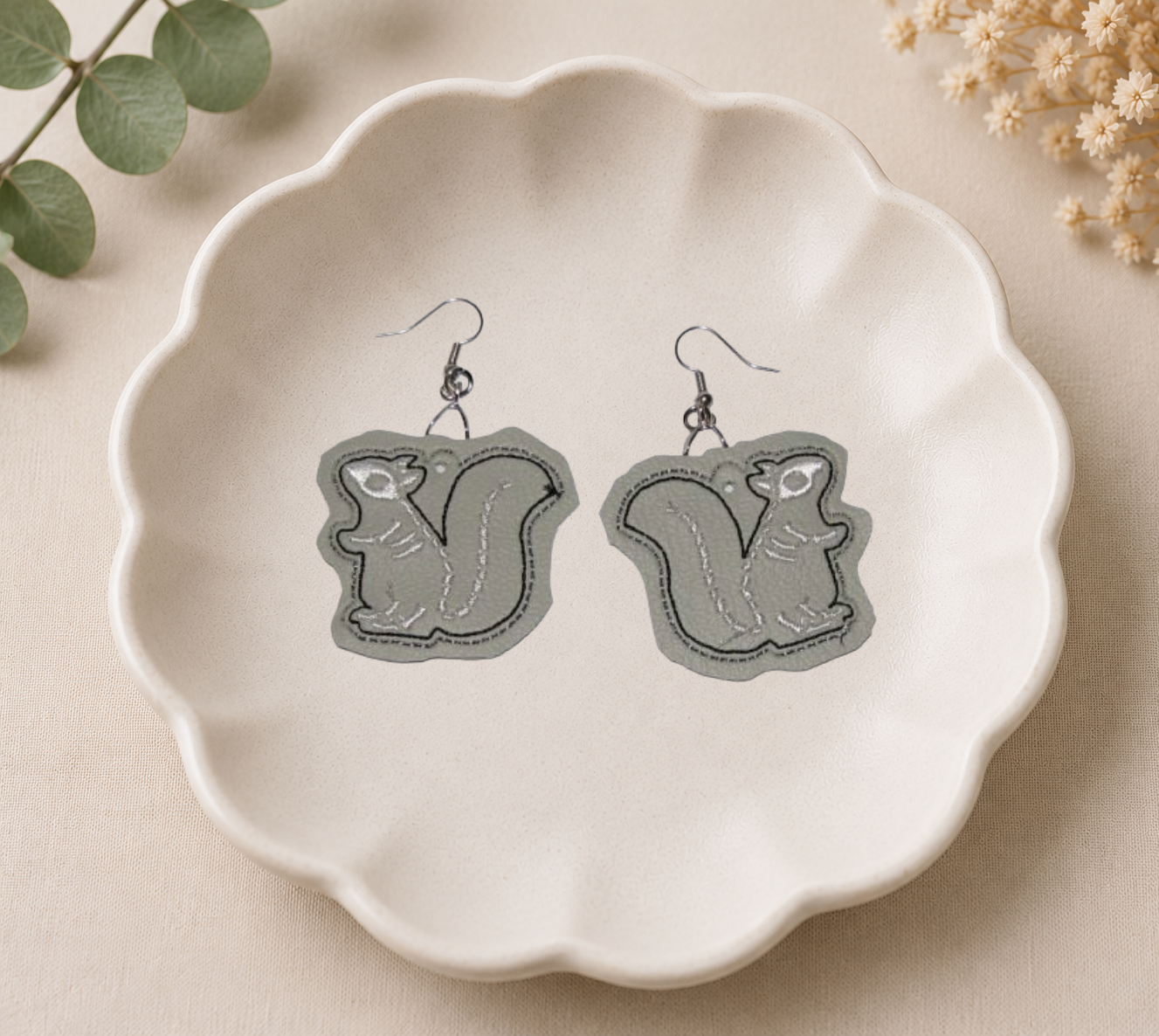Squirrel Skeleton Earrings