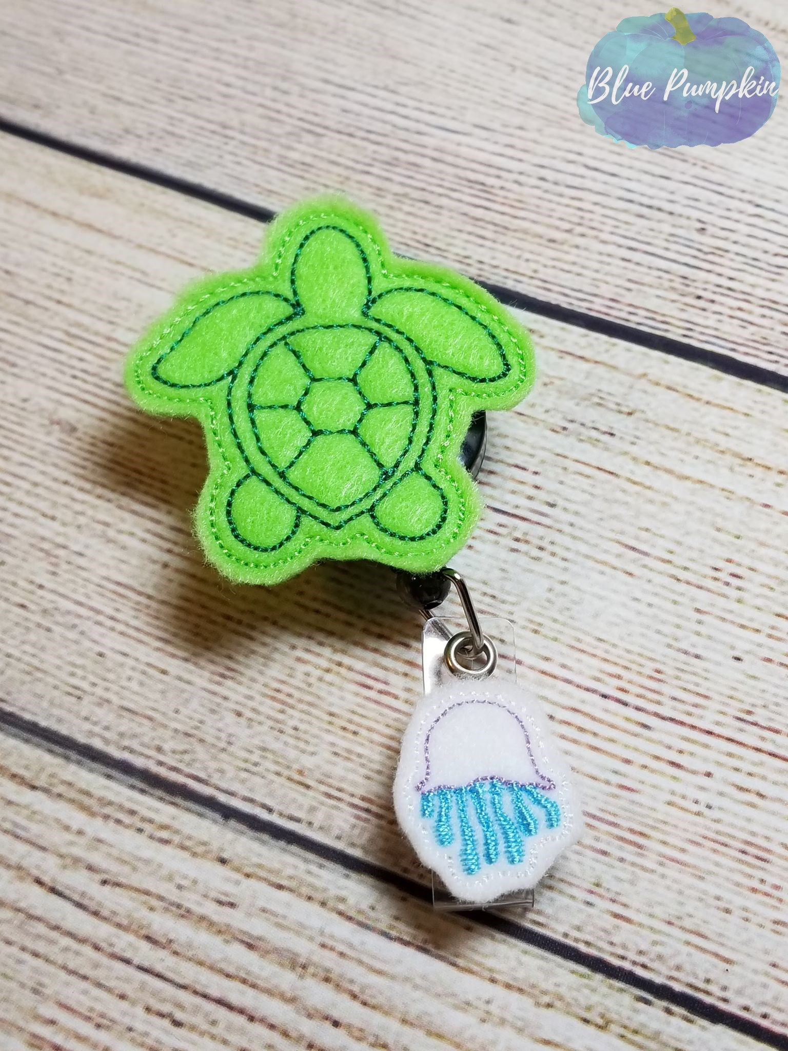Sea Turtle Badge Reel Feltie Design