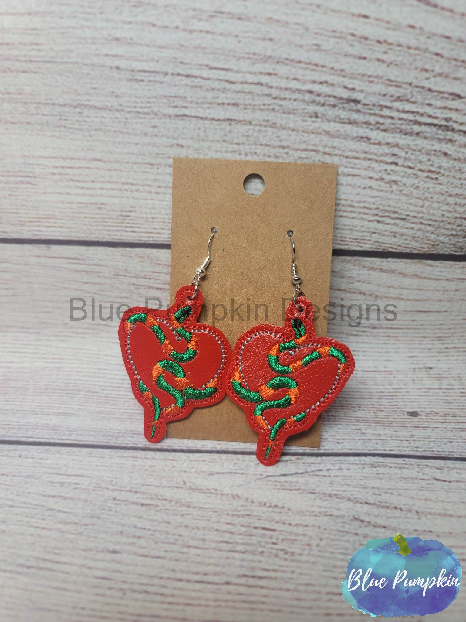 Snake around Heart Earrings