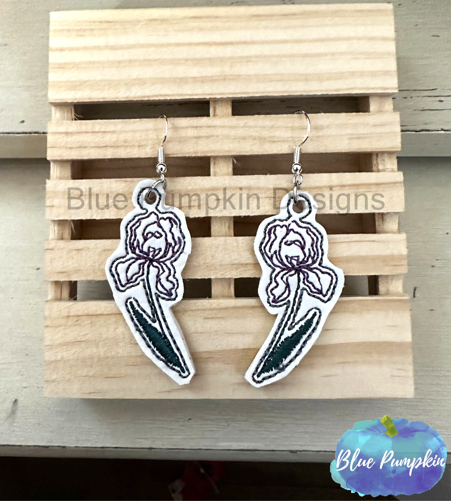 Feb Iris Bday Earrings
