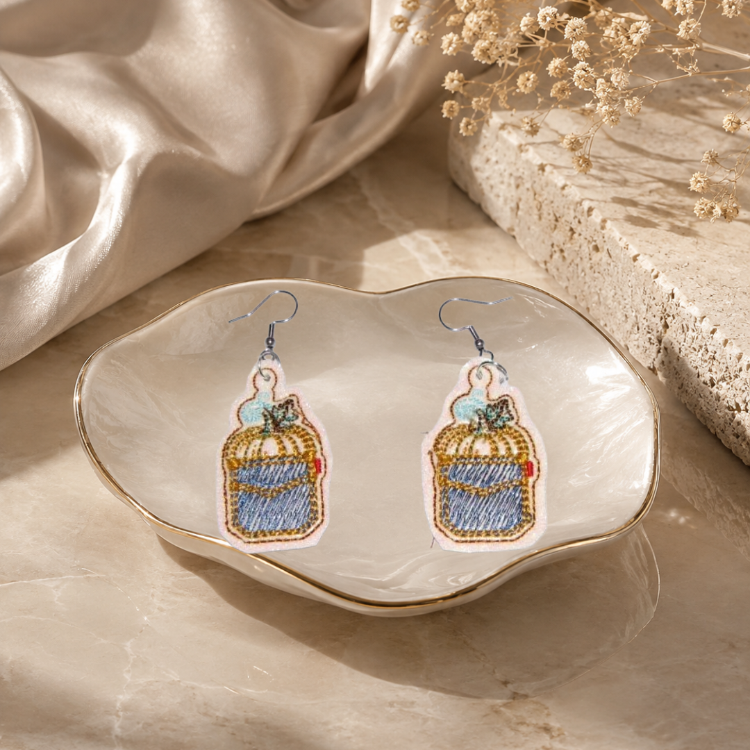 Jean Pocket Pumpkin Earrings