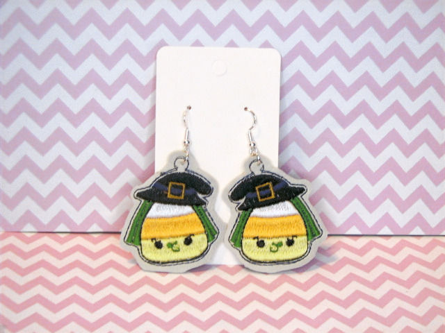 Candy Corn Witch Earrings