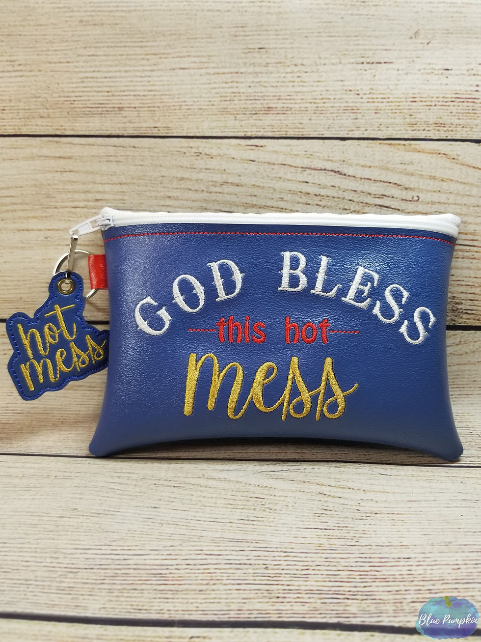 God Bless with Hot Mess ITH Zipper Bag Design