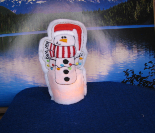Snowman with Lights Tea Light Cover