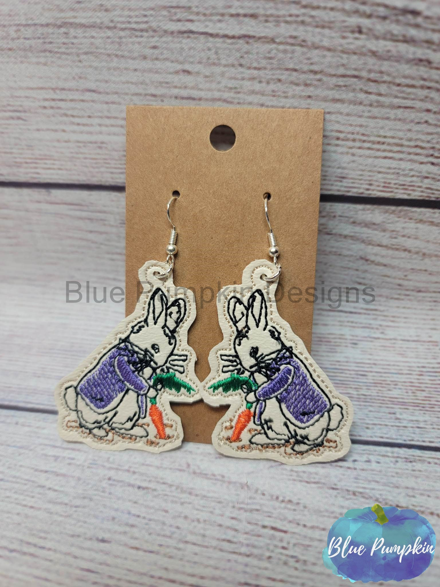 Rabbit W Carrot Earrings