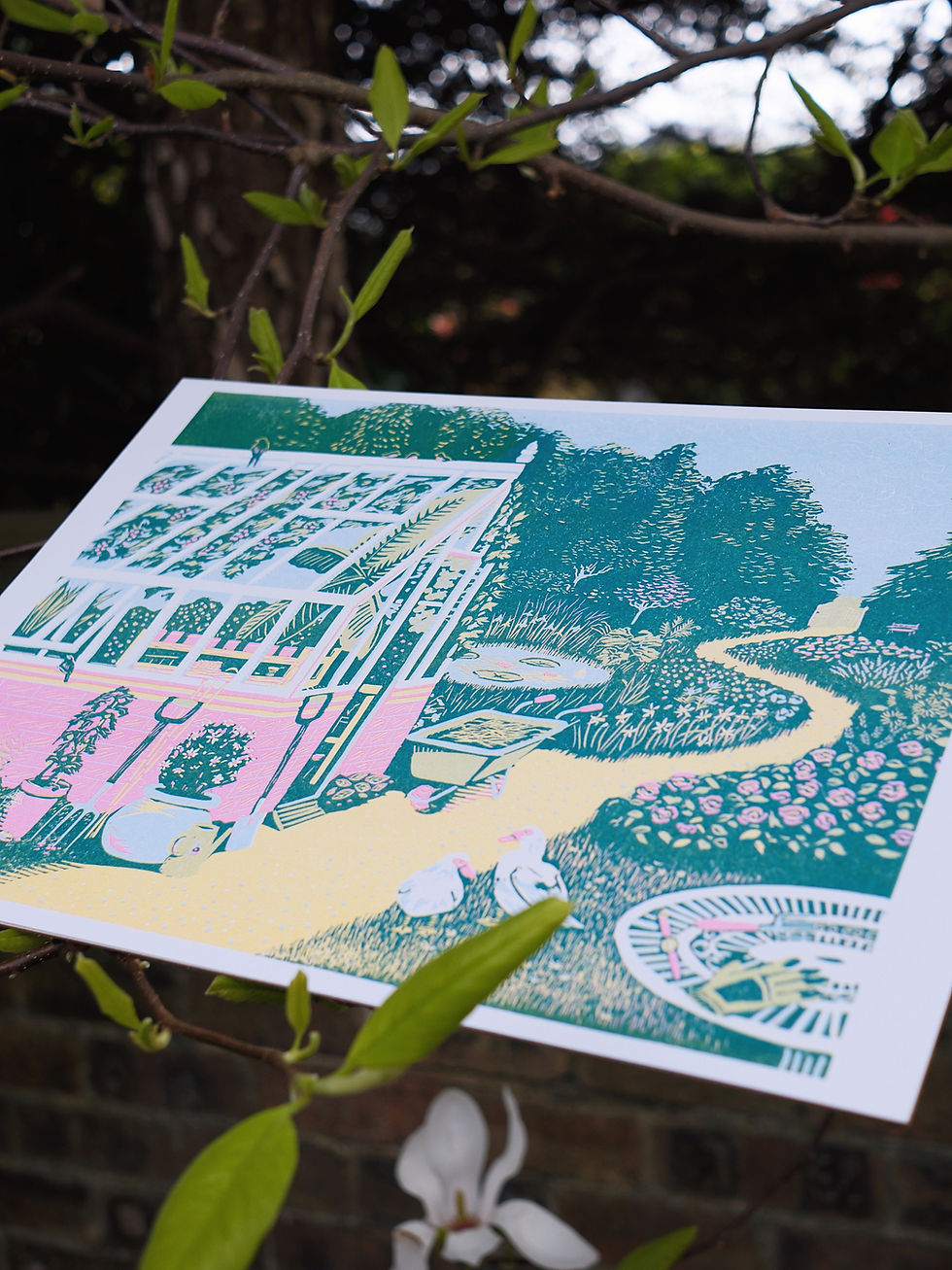 Thumbnail: The Gardeners - A3 Risograph Print