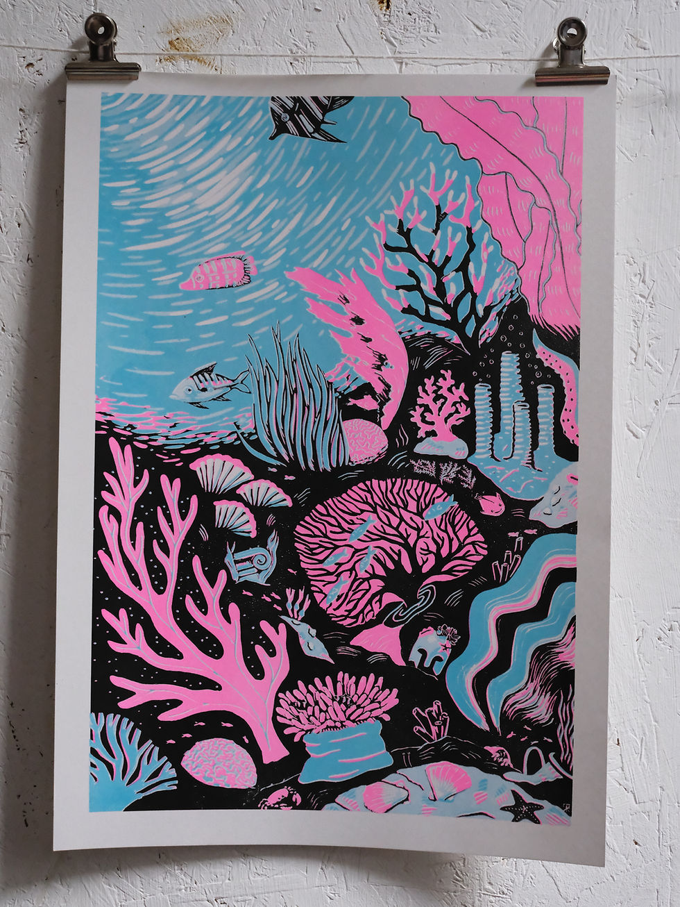 Reef -  A3 Risograph Print