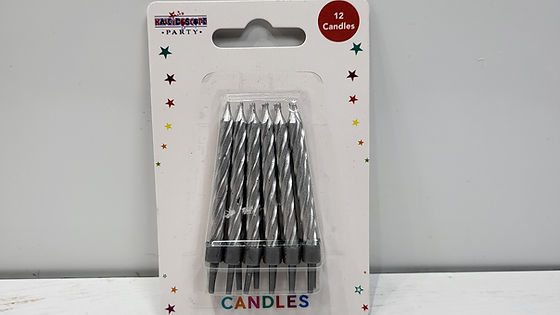 Pack of 12 - Silver Candles