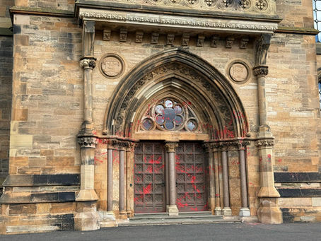 "University of Glasgow building hit with red paint in fresh vandalism"