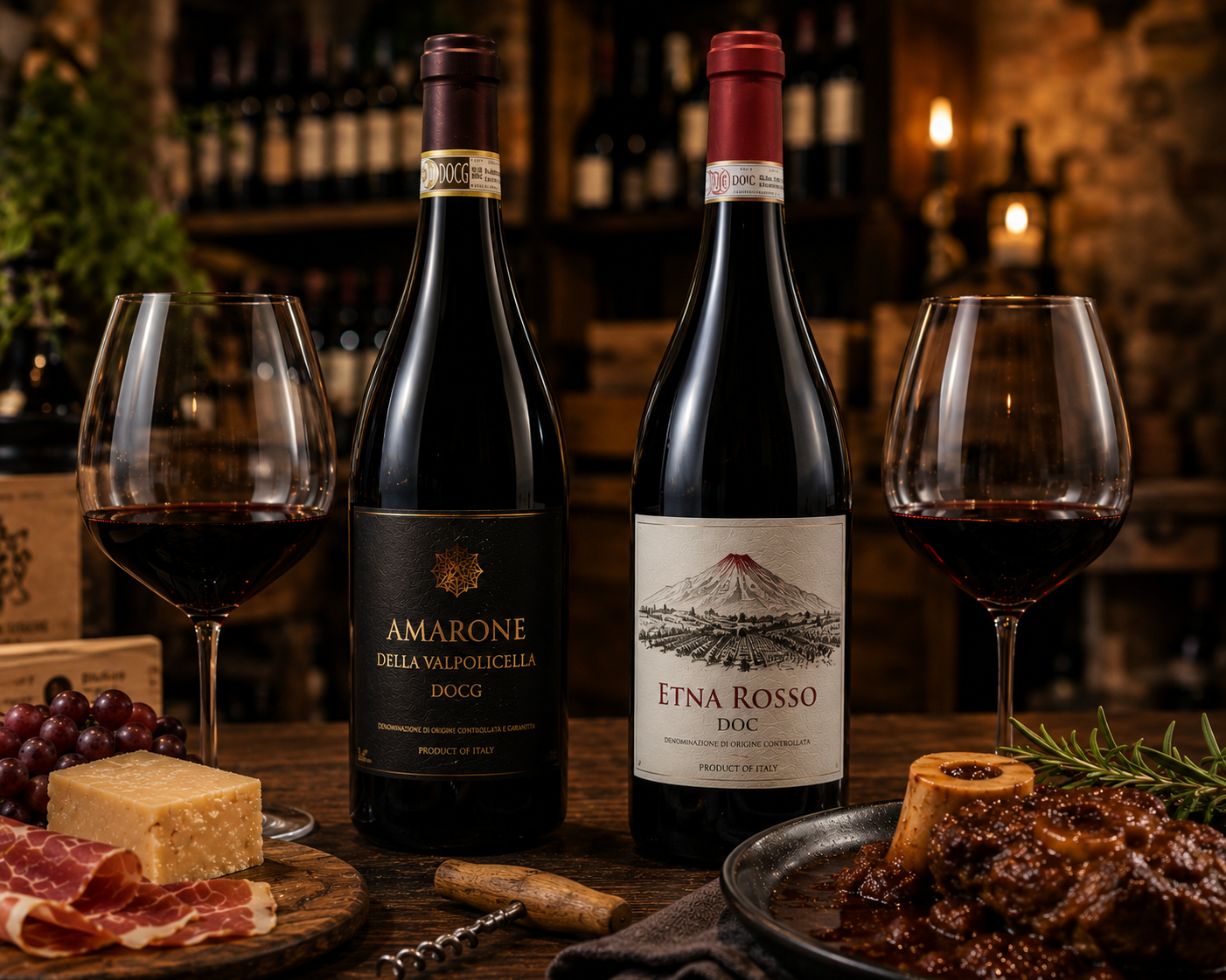 Wine Comparison: Amarone della Valpolicella vs Etna Rosso