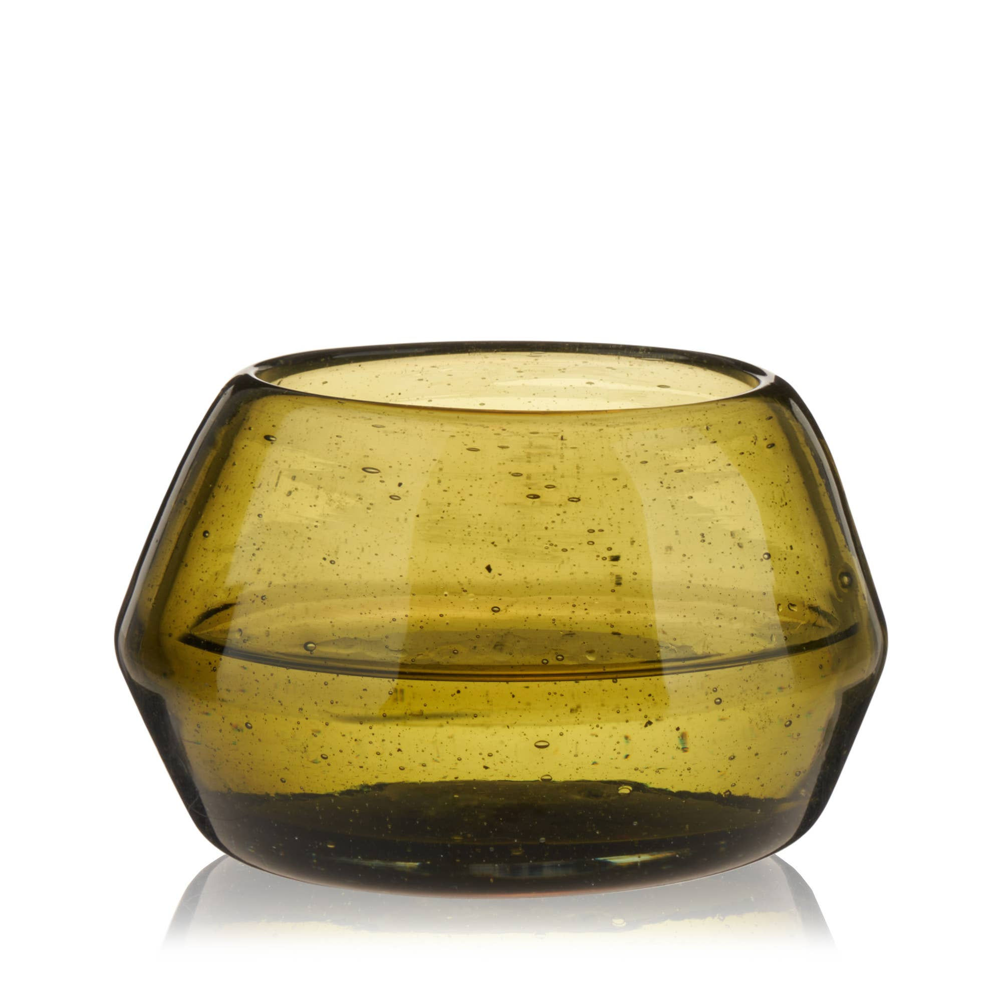 Green Tequila Copita Handmade Recycled Glass