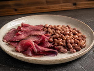 Carne Salada con Fagioli (Italian Trentino Cured Beef with Beans)