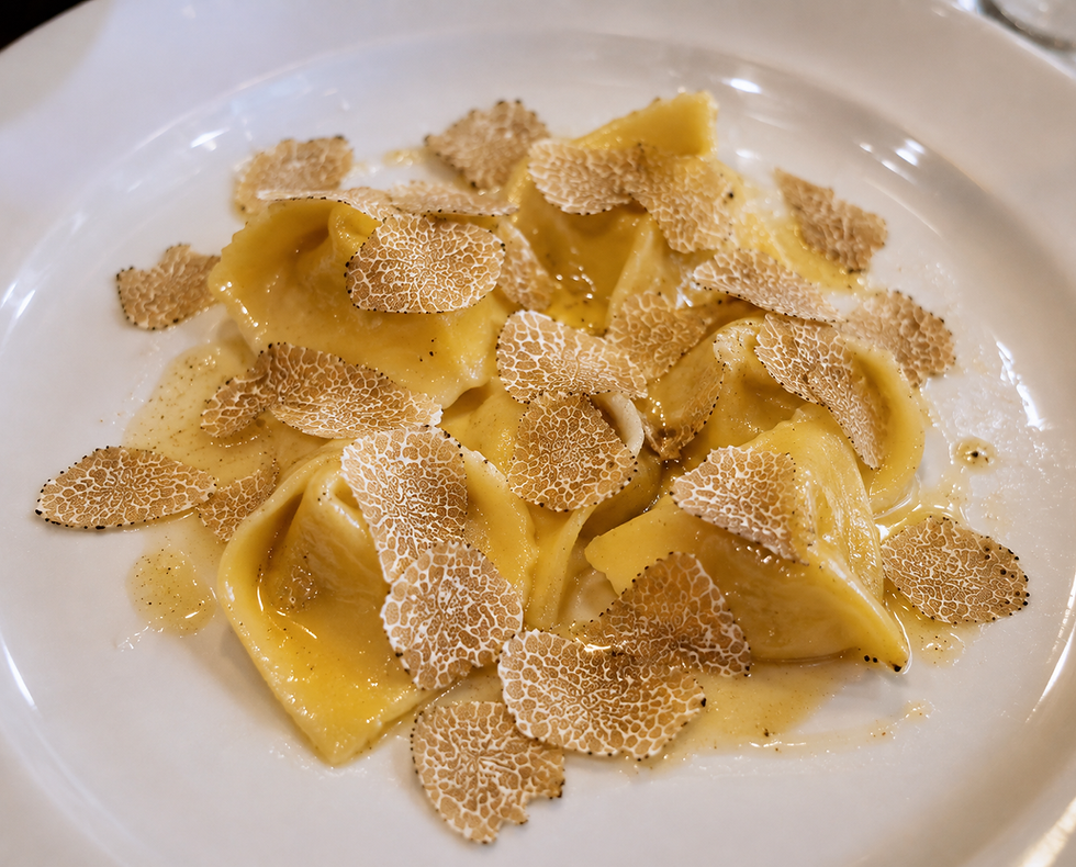 Cappellacci filled with Fontina fondue and Alba white truffle