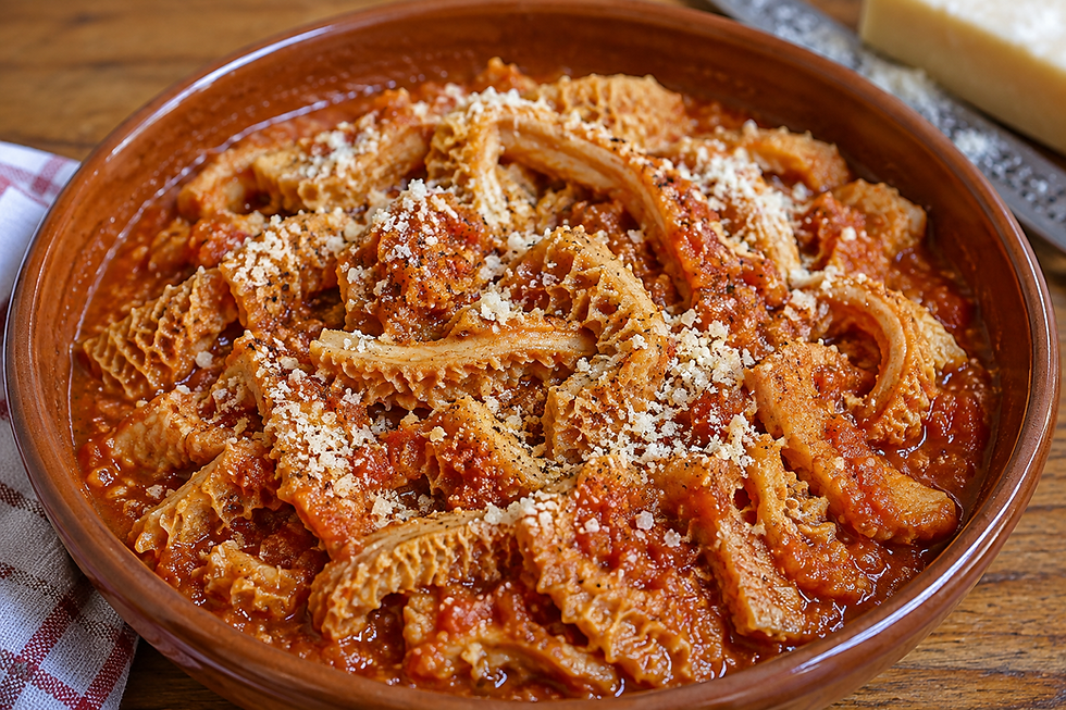 Trippa alla Fiorentina (Italian Florentine Style Tripe with Tomato and Parmigiano Reggiano)