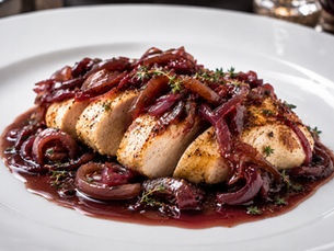 Petto di Pollo al Barolo con Cipolle Rosse (Italian Barolo Chicken Breast)