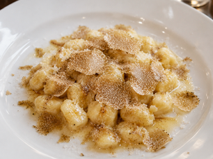 Potato gnocchi with brown butter and Alba white truffle