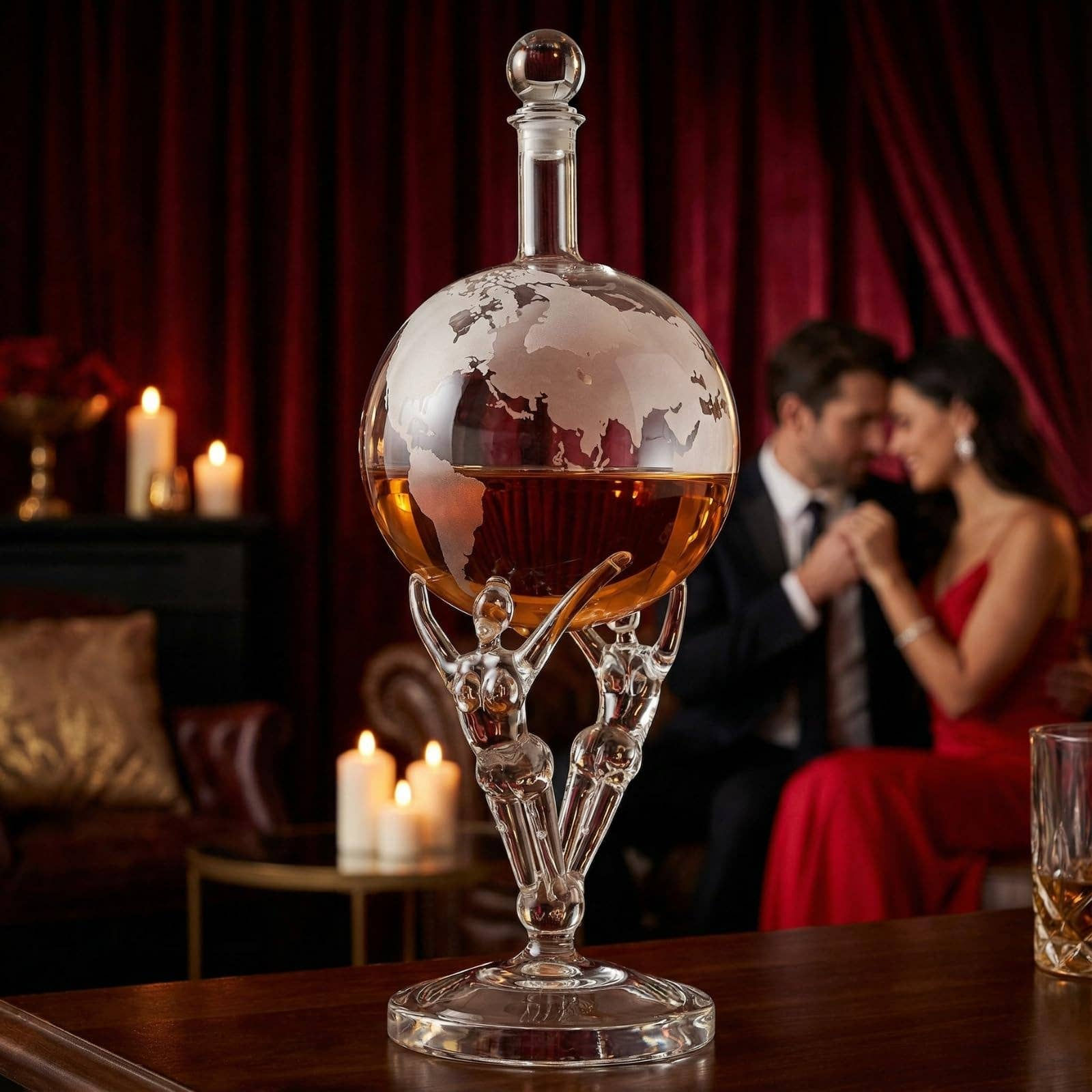 Love Decanter Gift, Valentines Day Romeo & Juliet Crystal