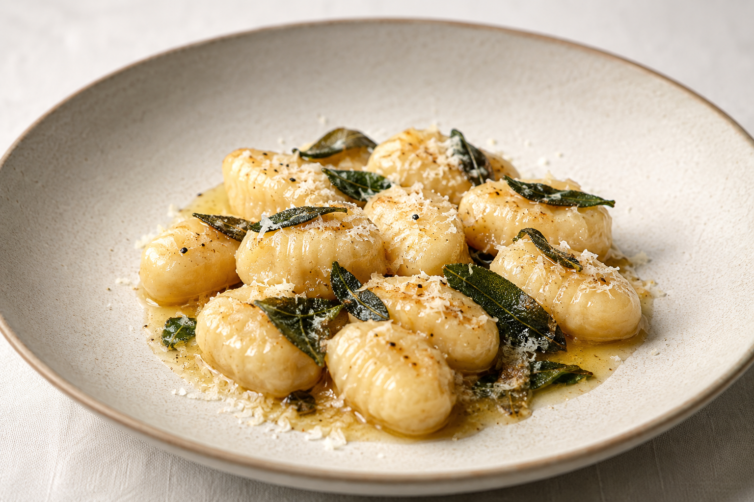Italian ricotta gnocchi with brown butter, sage and Parmigiano