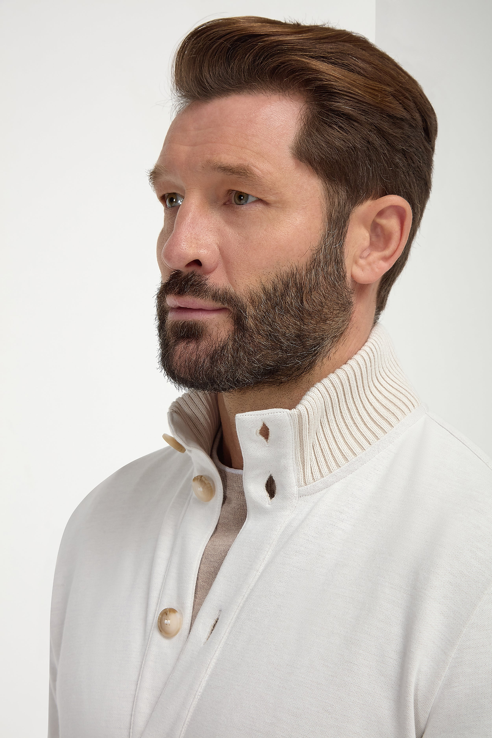 Thumbnail: Cotton Knitted Bomber - Stone