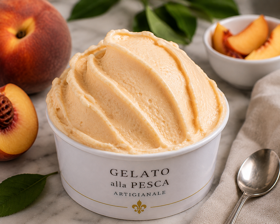 Traditional Italian Peach Gelato