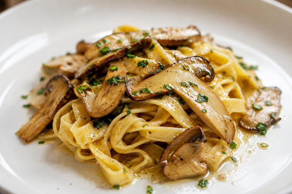 Tagliatelle ai Funghi Porcini (Italian Tagliatelle with Porcini Mushrooms)