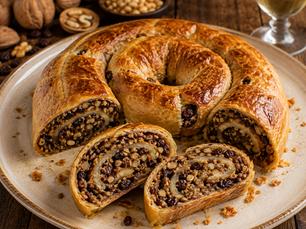 Presnitz Triestino (Traditional Italian Trieste Walnut, Raisin and Pine Nut Pastry)