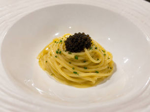 Tagliolini Freschi al Burro di Normandia, Erba Cipollina e Caviale Beluga (Italian Fresh Tagliolini with Normandy Butter, Chives and Beluga Caviar)