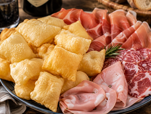 Gnocco Fritto con Salumi, Fried Dough with Italian Cured Meats