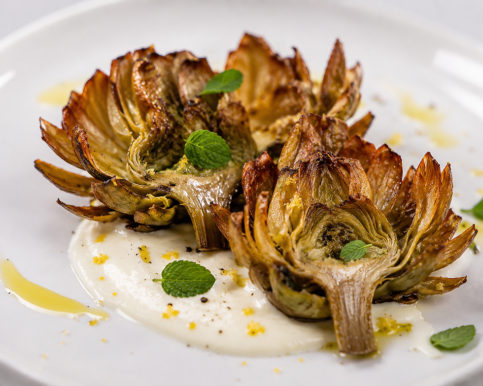 Carciofi Croccanti con Fonduta di Pecorino Romano e Mentuccia (Italian Crispy Artichokes)
