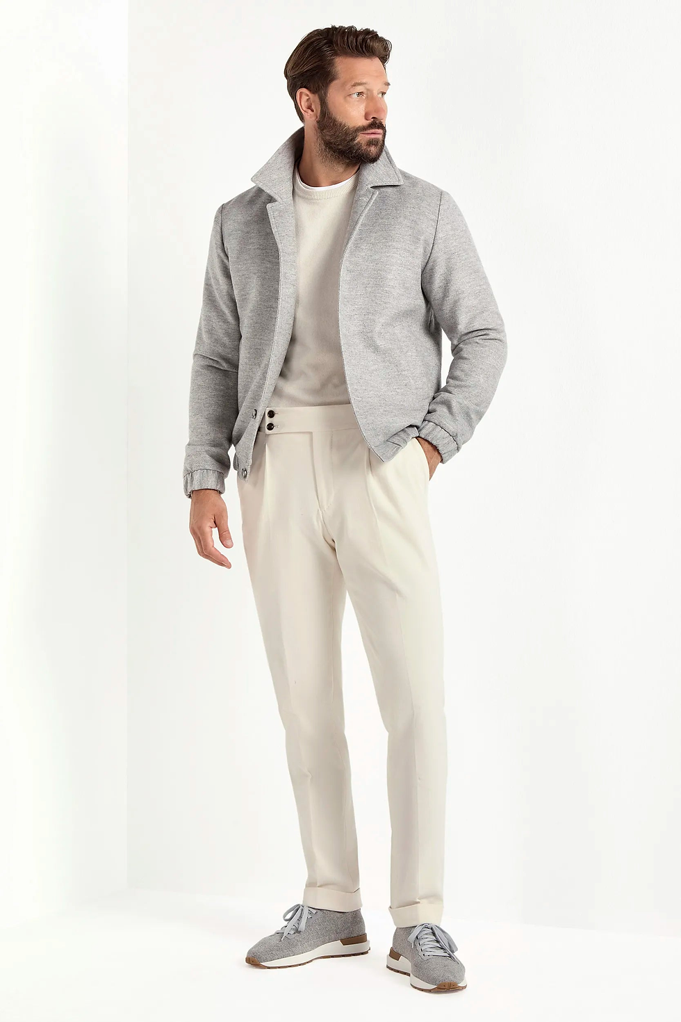 Thumbnail: Bomber Jacket - Light Grey