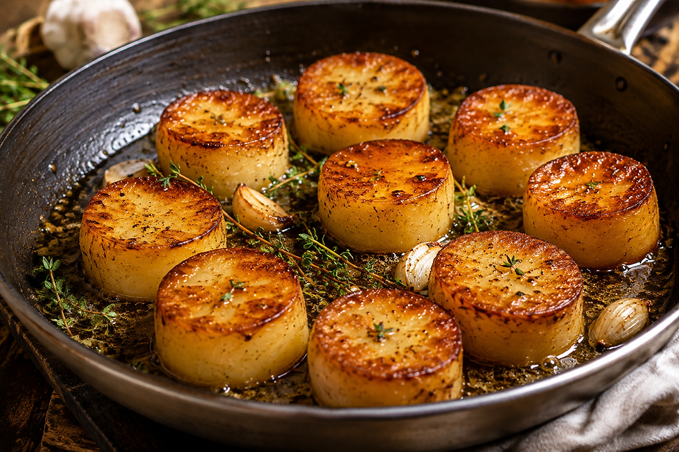 Patate Fondenti al Burro e Timo (Italian Fondant Potatoes with Butter and Thyme)