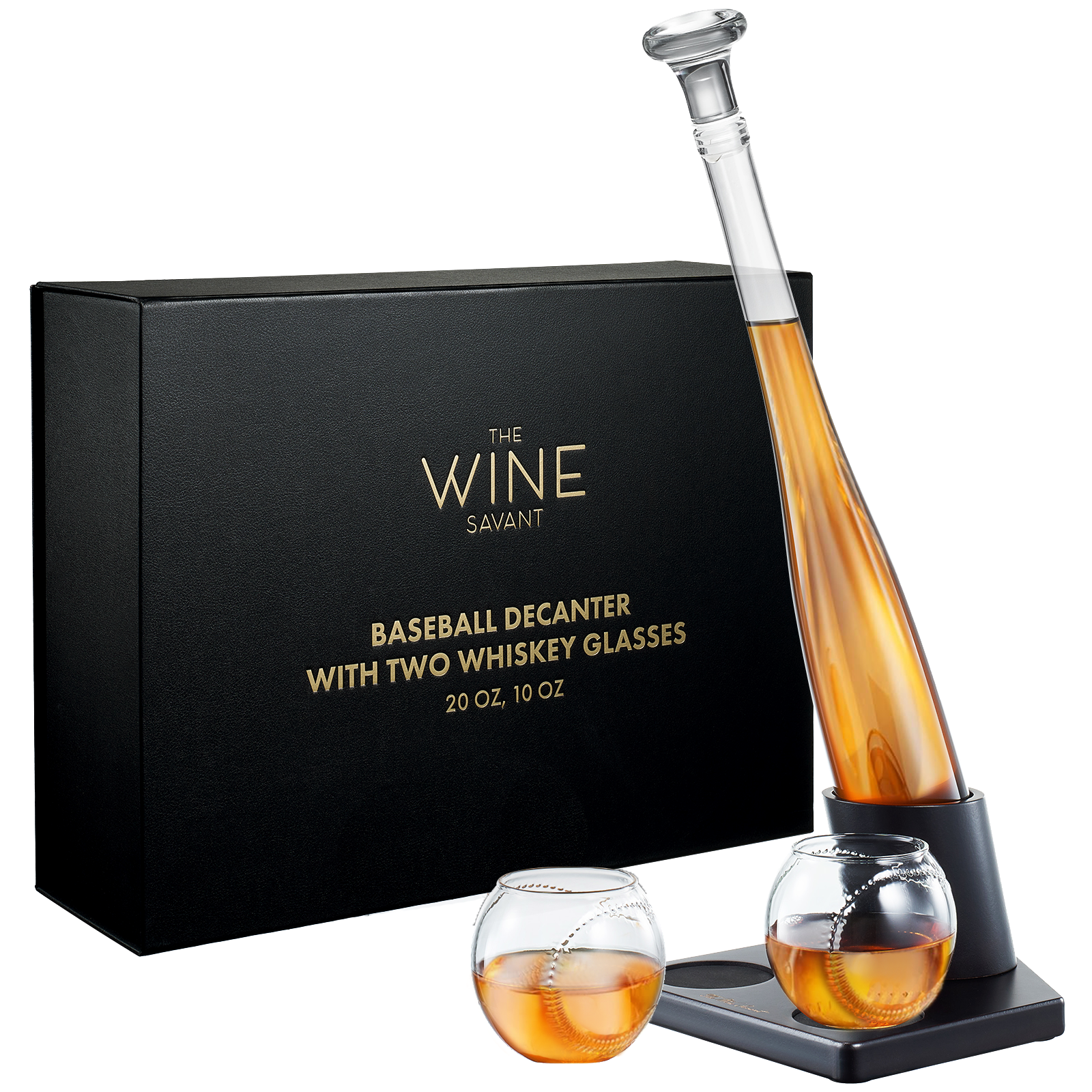Baseball Whiskey Decanter Set - 20oz - Bat & Ball Mlb Gift