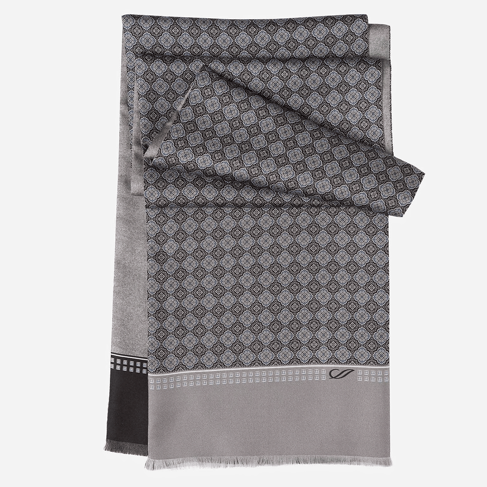 Thumbnail: Palazzo - Reversible Silk Scarf - Charcoal