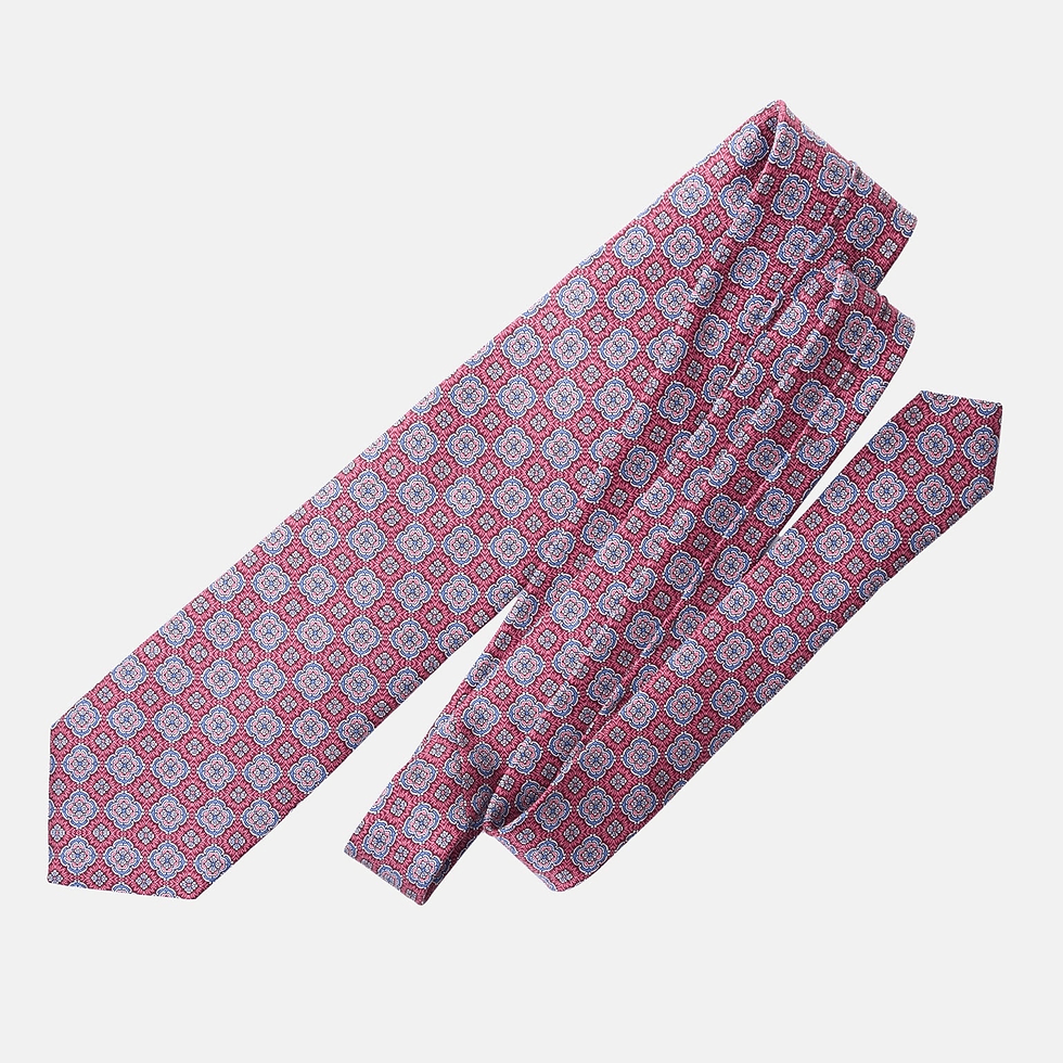 Thumbnail: Veneto - Printed Silk Tie - Claret Red