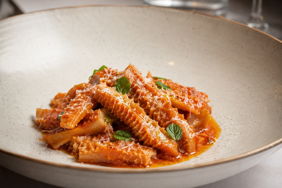 Trippa alla Romana (Italian Roman Style Tripe with Tomato, Pecorino Romano and Mentuccia)