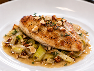 Petto di Pollo con Nocciole, Porri e Timo (Italian Hazelnut Chicken Breast)