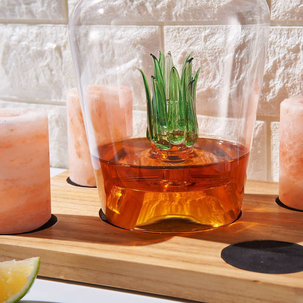 Thumbnail: Tequila Decanter with 4 Pink Himalayan Salt Shot Glasses