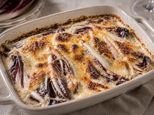 Radicchio di Treviso Gratinato all’Asiago (Italian Treviso Radicchio Gratin)