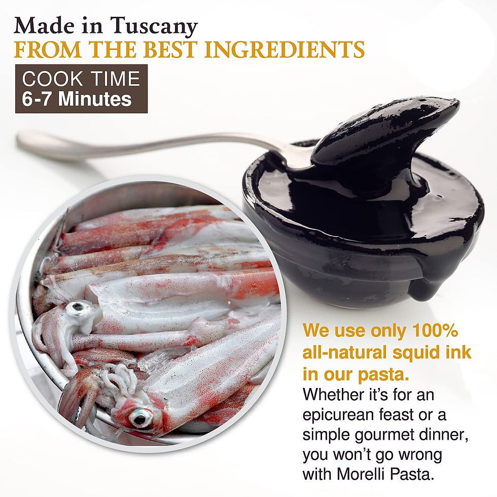 Thumbnail: Morelli Black Squid Ink Pasta Variety Pack with Linguine and Fusilli (Rotini) -