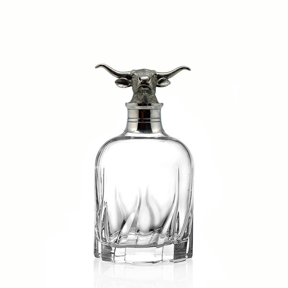 Longhorn Lead-Free Crystal Whiskey Decanter