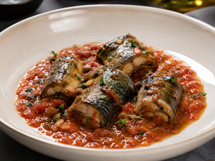 Anguille in Umido alla Sarda (Italian Sardinian Braised Eel with Tomato and Herbs)