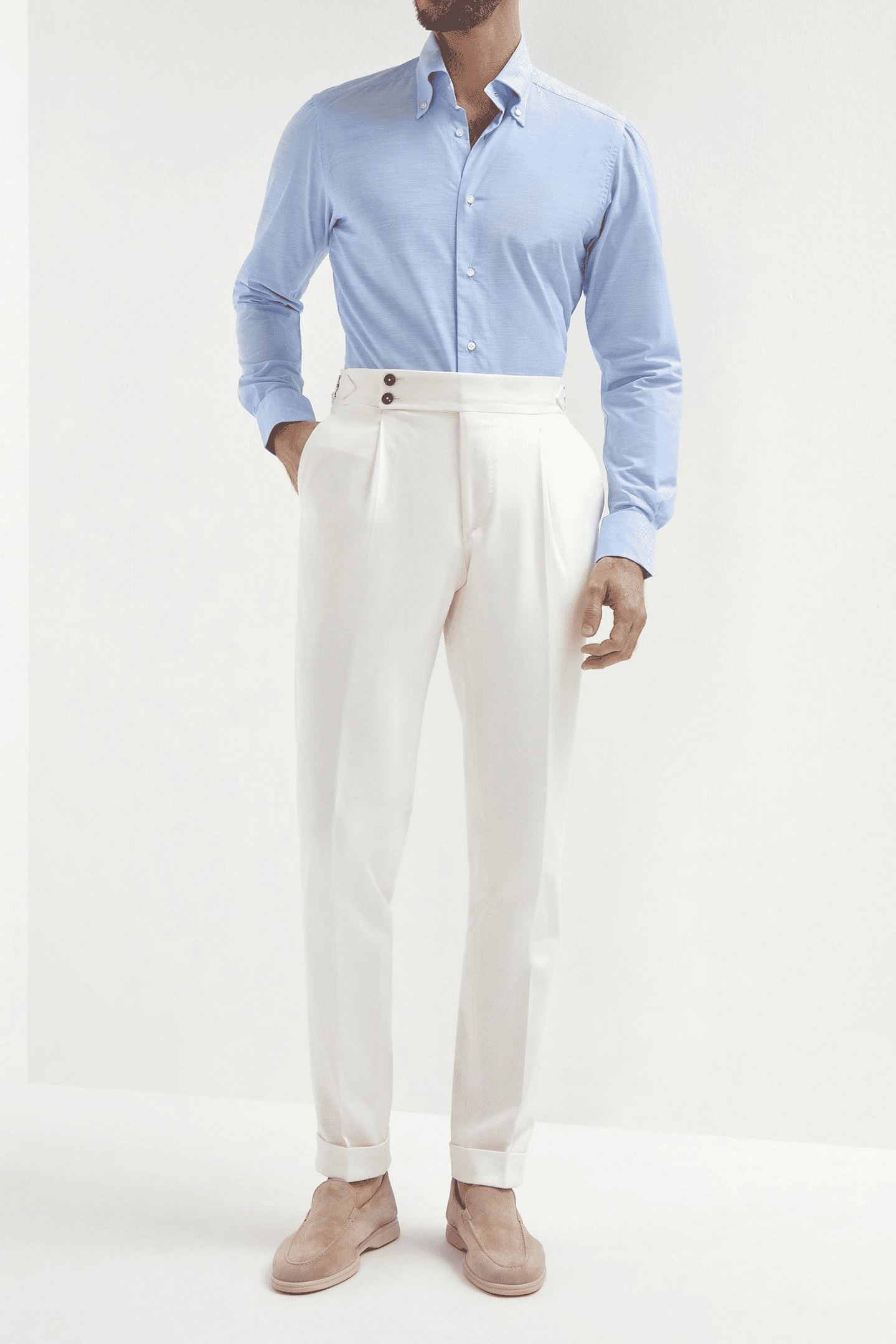 Cotton Soragna Trousers - White